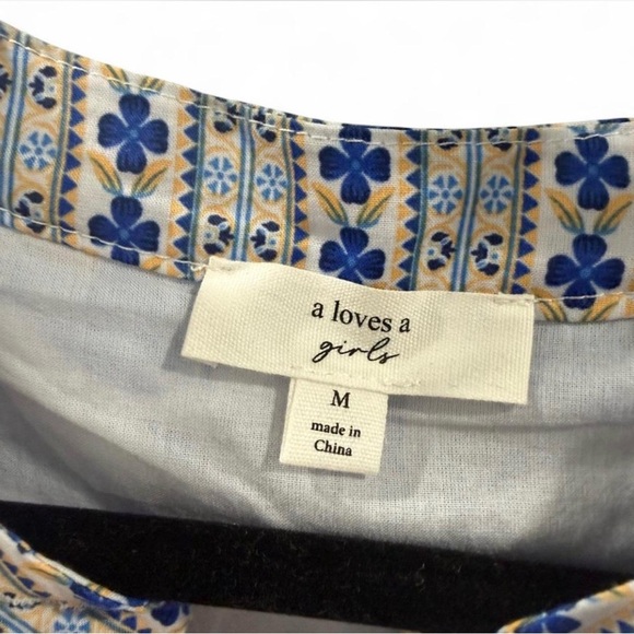 Blue and White Floral Kids Dress - Picture 5 of 7